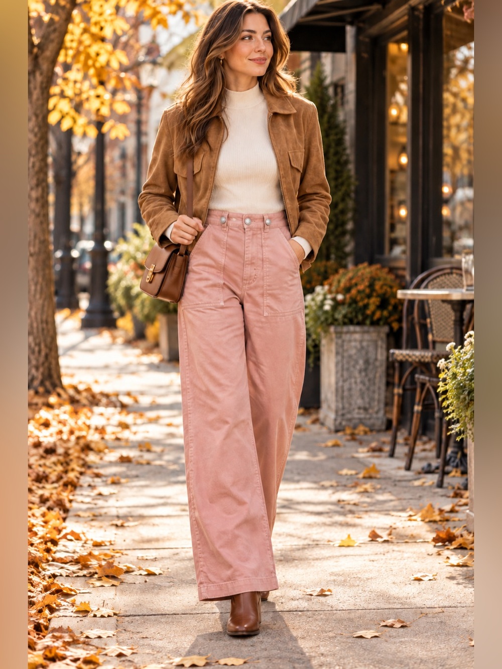 Anthropologie Pilcro Mauve Dusty Pink Wide Leg Cargo Utility Pant Size 26